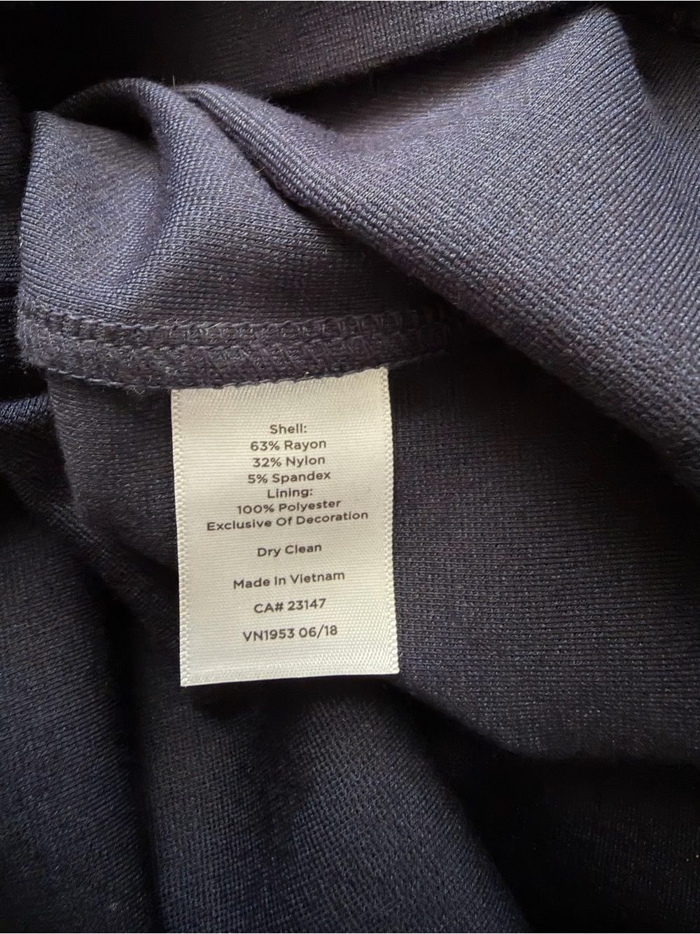 Talbots Navy Ponte Bow Sleeve Dress Size 6 - Picture 4 of 6